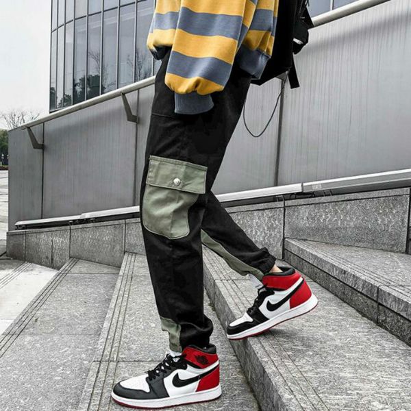 fashion hit color new loose beam men's overalls hip hop men's pants new trend pants, Black
fashion hit color new loose beam men's overalls hip hop men's pants new trend pants, Black