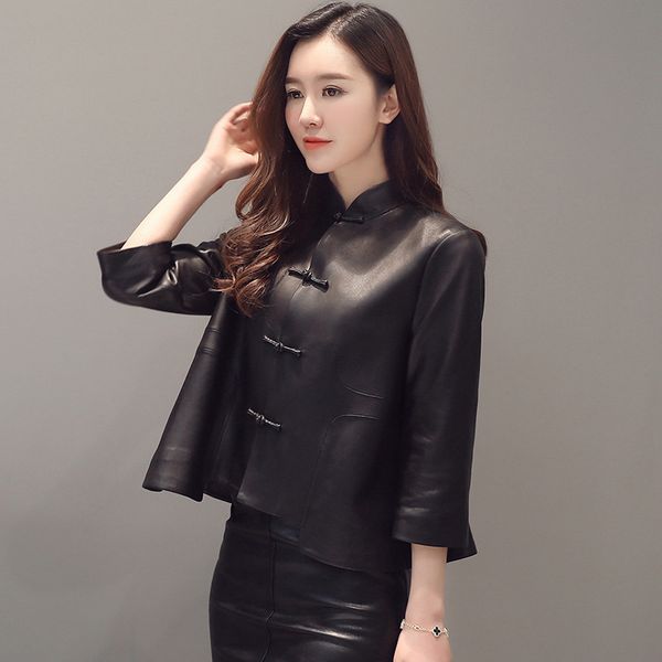 spring autumn genuine leather jacket women short vinatge sheepskin coat women's leather jackets chaqueta mujer f18jc265 yy379, Black
spring autumn genuine leather jacket women short vinatge sheepskin coat women's leather jackets chaqueta mujer f18jc265 yy379, Black