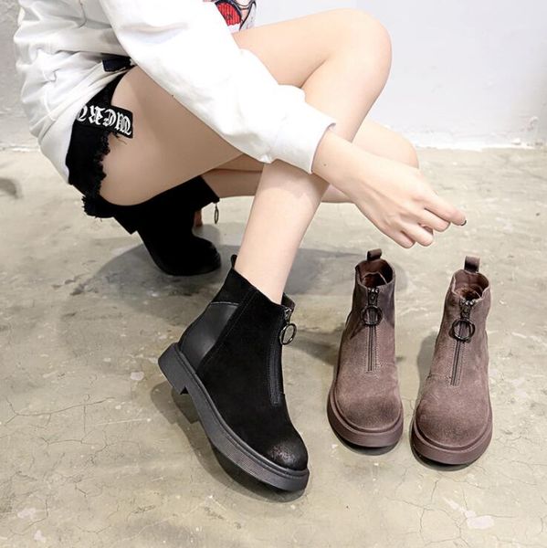 2019 fashion women boots round toe platform shoes woman autumn winter ankle boots zipper female casual martin boot botas, Black
2019 fashion women boots round toe platform shoes woman autumn winter ankle boots zipper female casual martin boot botas, Black