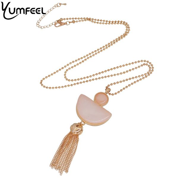 yumfeel jewelry fashion pink resin tassel necklace golden plated long pendants & necklaces women gifts, Silver
yumfeel jewelry fashion pink resin tassel necklace golden plated long pendants & necklaces women gifts, Silver