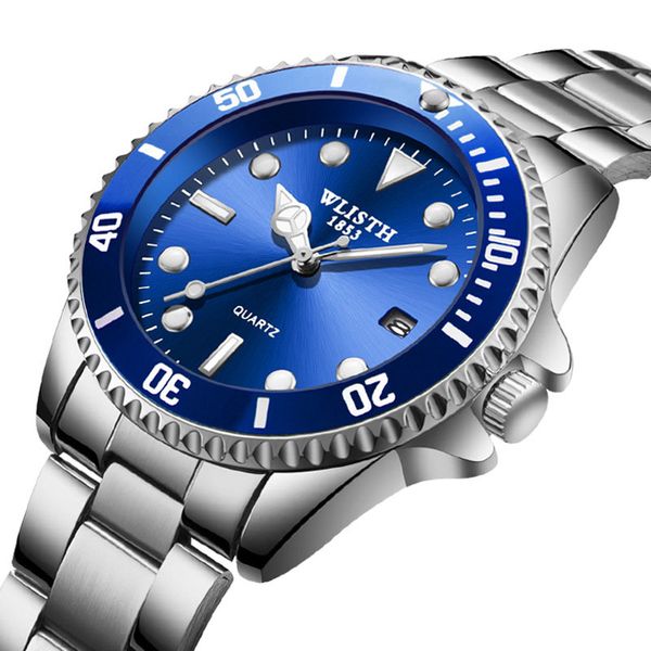 

brand watches men full steel classic quartz wristwatches fashion sport waterproof watch date luminous hour relogio masculino, Slivery;brown