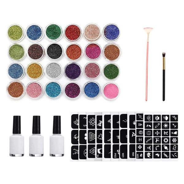 face body painting art tools templates tattoo set 24 color flash diamond glitter flash powder for temporary tattoo set
face body painting art tools templates tattoo set 24 color flash diamond glitter flash powder for temporary tattoo set