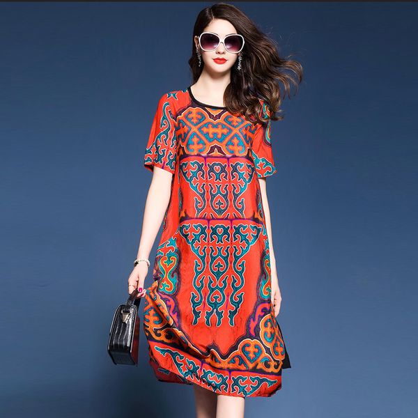 new arrival faux silk dress european american style new fashion irregular female mid-calf dress chiffon summer vestidos, Black;gray
new arrival faux silk dress european american style new fashion irregular female mid-calf dress chiffon summer vestidos, Black;gray