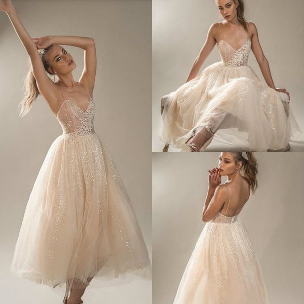 2019 short wedding dresses spaghetti lace sequins applique bohemian champagne wedding dress a line bridal gowns boho style, White
2019 short wedding dresses spaghetti lace sequins applique bohemian champagne wedding dress a line bridal gowns boho style, White