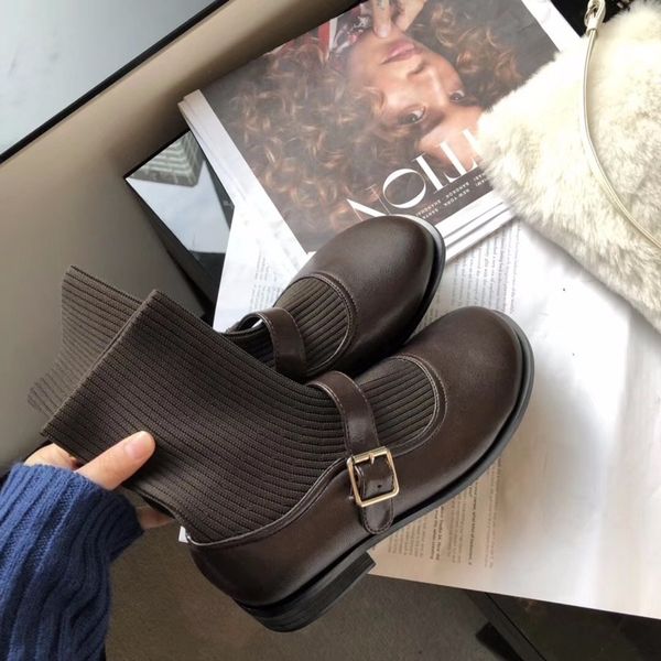 2019 new casual fashion female autumn net red wild thick with college wind socks boots locomotive short boots tide c12-53, Black
2019 new casual fashion female autumn net red wild thick with college wind socks boots locomotive short boots tide c12-53, Black