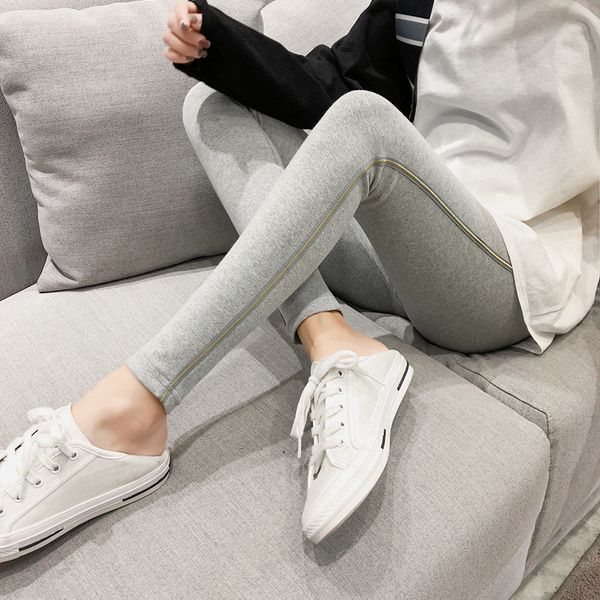 leggings, women's cotton bottoms, thin leggings, elastic pants, women's side gold bars, Black;white 
leggings, women's cotton bottoms, thin leggings, elastic pants, women's side gold bars, Black;white