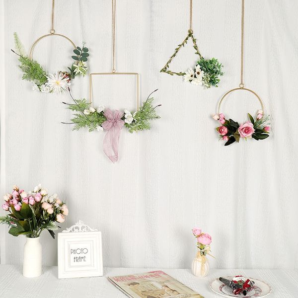 simple style metal frame artificial flowers garland pendant faux floral hanging wreath for wall window wedding party home decor
simple style metal frame artificial flowers garland pendant faux floral hanging wreath for wall window wedding party home decor