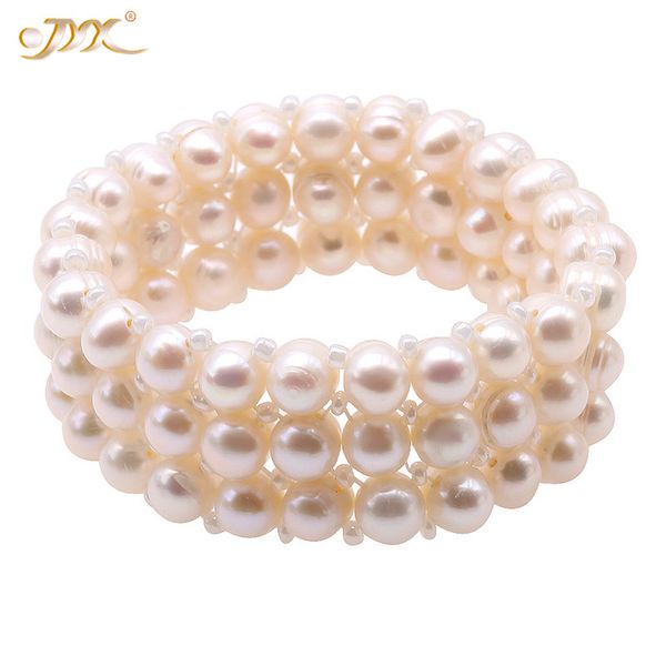 jyx elegant natural freshwater pearl bracelet 3 strands 7*8mm elastic adjustable pearls bracelet 7" women favor, Golden;silver
jyx elegant natural freshwater pearl bracelet 3 strands 7*8mm elastic adjustable pearls bracelet 7" women favor, Golden;silver