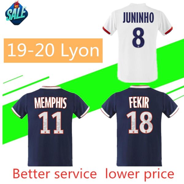 

2019 lyon maillot de foot olympique lyonnai fekir lyon occer jer ey dembele traore aouar memphi 19 20 lyon ol football hirt, Black