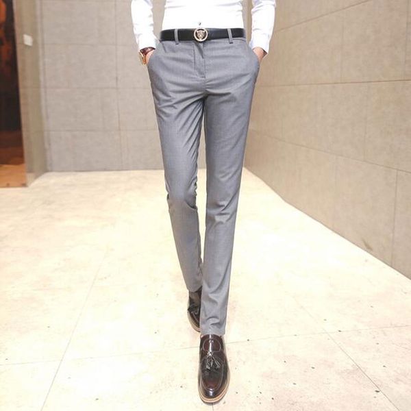 2017 new men pants casual fit slim male formal business straight trousers designer spring autumn leisure long pants, Black
2017 new men pants casual fit slim male formal business straight trousers designer spring autumn leisure long pants, Black