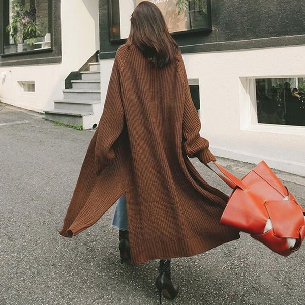 sweater korean cardigan women autumn vintage winter coat pockets slit long sleeve plus size thick knitted pull femme, White;black
sweater korean cardigan women autumn vintage winter coat pockets slit long sleeve plus size thick knitted pull femme, White;black