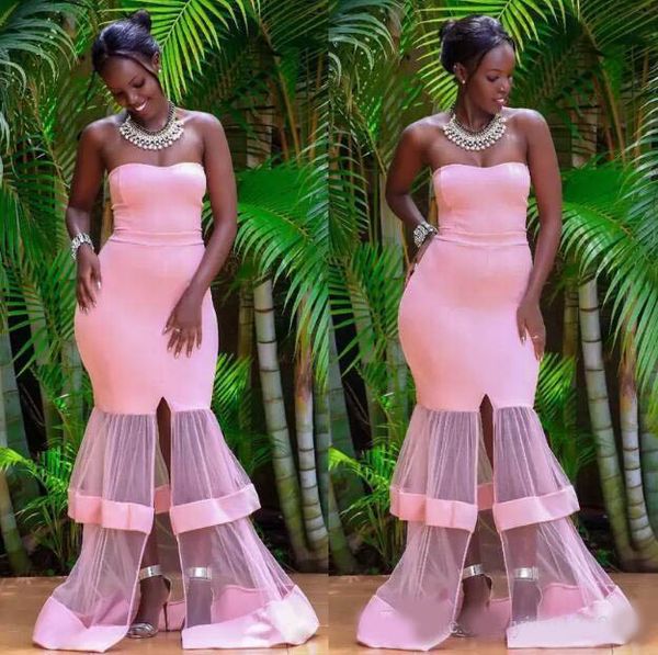 gold front split mermaid prom dresses 2020 strapless floor length long formal evening party gowns plus size special occasion dress, Black
gold front split mermaid prom dresses 2020 strapless floor length long formal evening party gowns plus size special occasion dress, Black
