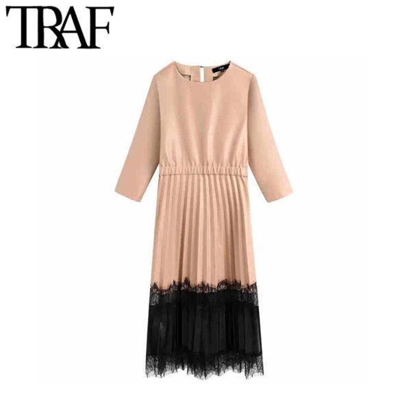 traf women vintage chic pu faux leather lace patchwork midi dress fashion three quarter sleeve elastic waist female dresses, Black;gray
traf women vintage chic pu faux leather lace patchwork midi dress fashion three quarter sleeve elastic waist female dresses, Black;gray