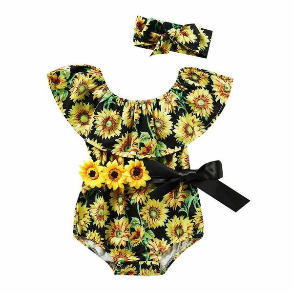 newborn baby girl bodysuits headband 2pcs summer clothes sunflower print ruffles sleeve jumpsuits outfits, Blue
newborn baby girl bodysuits headband 2pcs summer clothes sunflower print ruffles sleeve jumpsuits outfits, Blue