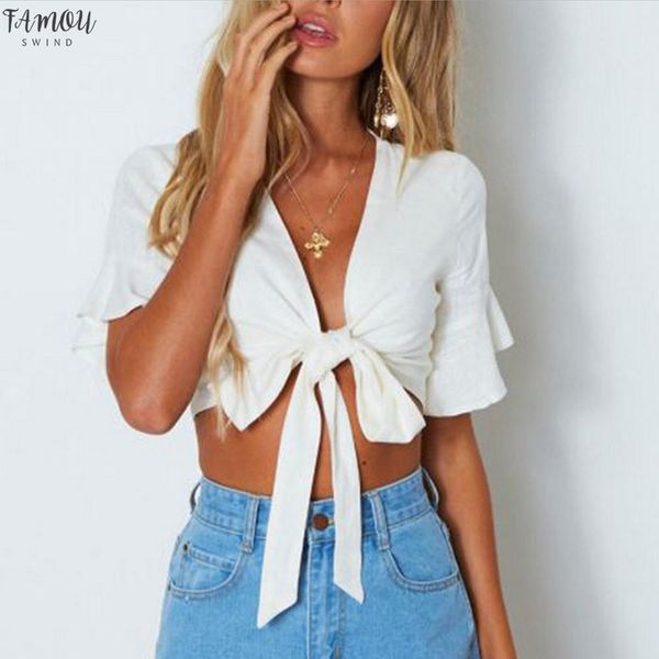 2020 summer women short sleeve boho short blouse ruffles short sleeve v neck bandage crop female shirts solid casual beach, White
2020 summer women short sleeve boho short blouse ruffles short sleeve v neck bandage crop female shirts solid casual beach, White