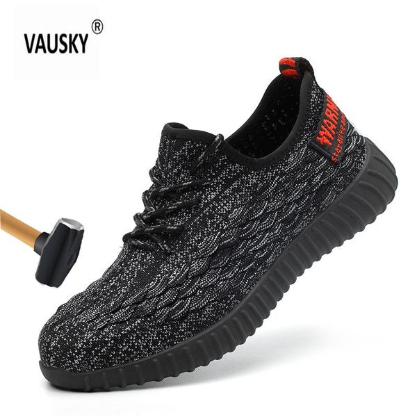 new exhibition men's fashion safety shoes breathable flying woven anti-smashing steel toe cap anti-piercing fiber work shoes, Black
new exhibition men's fashion safety shoes breathable flying woven anti-smashing steel toe cap anti-piercing fiber work shoes, Black