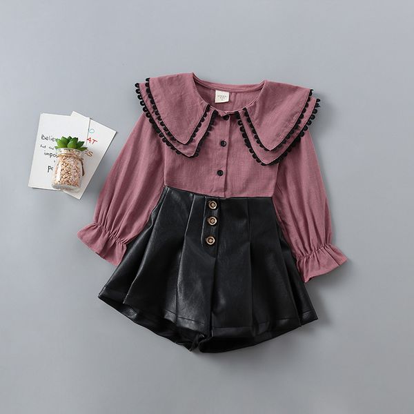 wholesale girls sets long sleeve plaid shirt+black pu skirt 2019 fall fashion 2pcs outfit baby clothes 2-6y h223, White
wholesale girls sets long sleeve plaid shirt+black pu skirt 2019 fall fashion 2pcs outfit baby clothes 2-6y h223, White