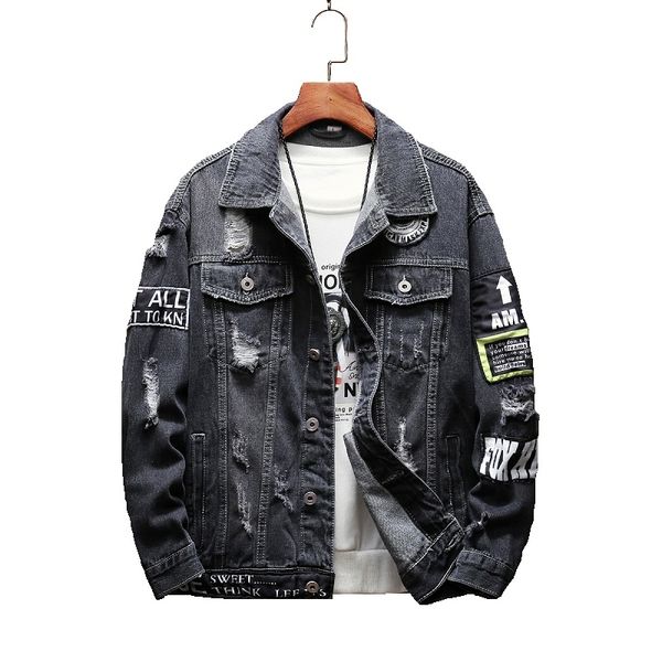 mens jackets and coats black holes denim coats new fashion men spring autumn loose casual jean jackets outwear denim jackets, Black;brown
mens jackets and coats black holes denim coats new fashion men spring autumn loose casual jean jackets outwear denim jackets, Black;brown