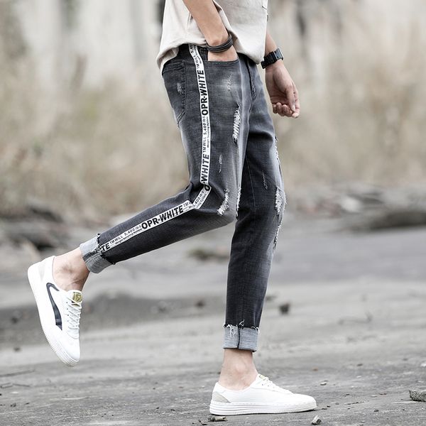 ankle length pencil jeans pants men elastic fashion street style streetwear casual male slim fit skinny denim jeans pants men, Blue
ankle length pencil jeans pants men elastic fashion street style streetwear casual male slim fit skinny denim jeans pants men, Blue