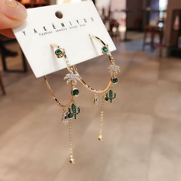 high-end cz crystal tree cactus charms hoop earrings for women gold color cubic zircon fatima hand jewelry, Golden;silver
high-end cz crystal tree cactus charms hoop earrings for women gold color cubic zircon fatima hand jewelry, Golden;silver