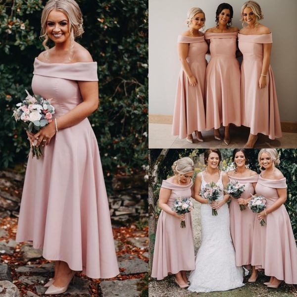 arabic blush pink bridesmaid dresses off shoulder long for weddings high low ankle length plus size formal maid of honor gowns, White;pink
arabic blush pink bridesmaid dresses off shoulder long for weddings high low ankle length plus size formal maid of honor gowns, White;pink