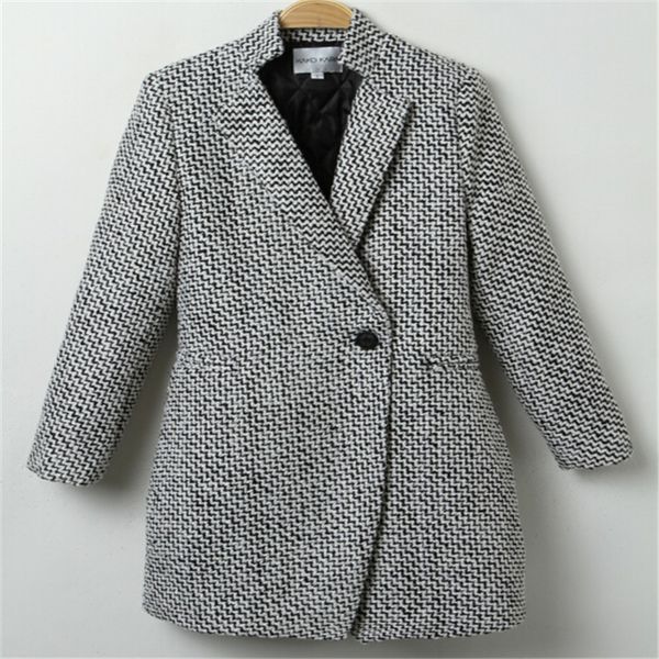 women houndstooth winter street coats woolen fashion heigh quality cotton blend single button female pocket oversize trenchs, Tan;black
women houndstooth winter street coats woolen fashion heigh quality cotton blend single button female pocket oversize trenchs, Tan;black