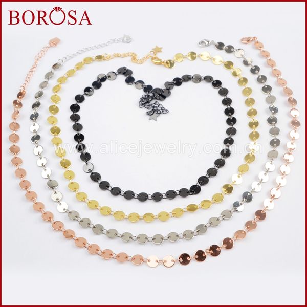 borosa 20pcs 14inch gold/silver/rose gold/black color brass 6mm coin slice chain metal chains necklace jewelry for women pj116
borosa 20pcs 14inch gold/silver/rose gold/black color brass 6mm coin slice chain metal chains necklace jewelry for women pj116