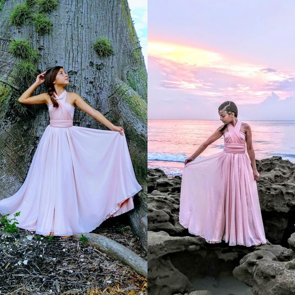 beach halter bohemia flower girls dresses tiered open back girls pageant gowns satin floor length kids formal wear for wedding, White;blue
beach halter bohemia flower girls dresses tiered open back girls pageant gowns satin floor length kids formal wear for wedding, White;blue