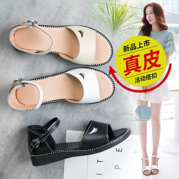2019 summer outer wear women's sandals ladies' elegant solid color genuine leather package root simple fashion women's sandal, Black
2019 summer outer wear women's sandals ladies' elegant solid color genuine leather package root simple fashion women's sandal, Black