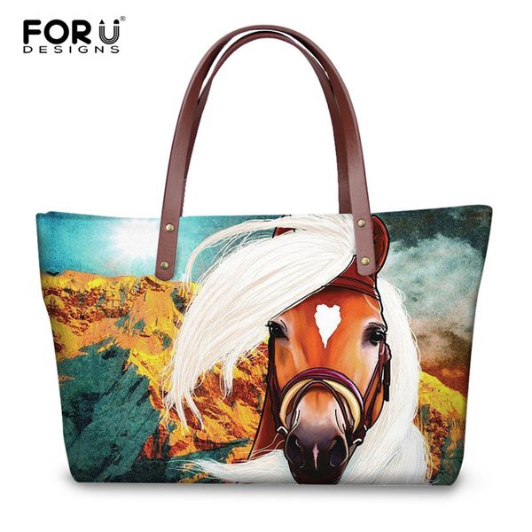 

forudesigns 3d animal handbags handsome horse printed casual messenger bags for women brand designer totes shoulder bag bolsos
