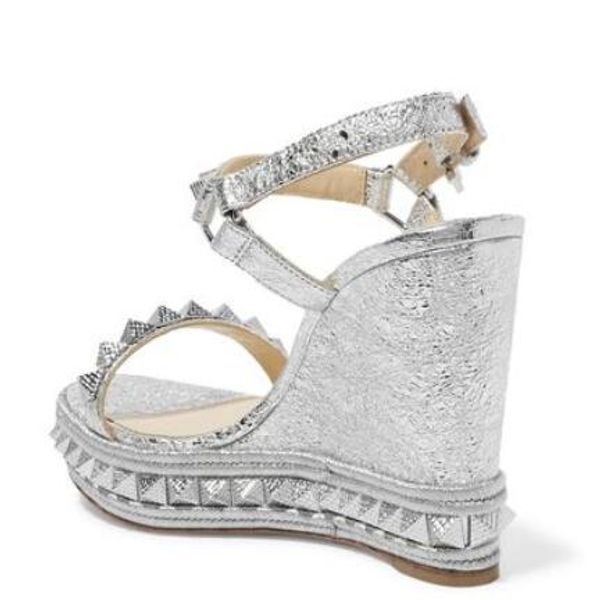 2019 elegant style ladies red bottom wedge pyraclou sliver golden open toe studded plain leather ankle strap women high heels eu35-42, Black
2019 elegant style ladies red bottom wedge pyraclou sliver golden open toe studded plain leather ankle strap women high heels eu35-42, Black