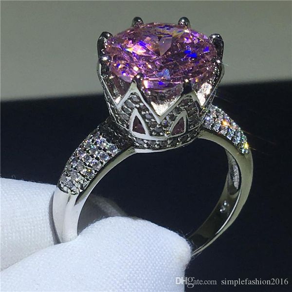 female crown ring round cut 4ct pink 5a cz stone 925 sterling silver engagement wedding band ring for women finger jewelry, Slivery;golden
female crown ring round cut 4ct pink 5a cz stone 925 sterling silver engagement wedding band ring for women finger jewelry, Slivery;golden