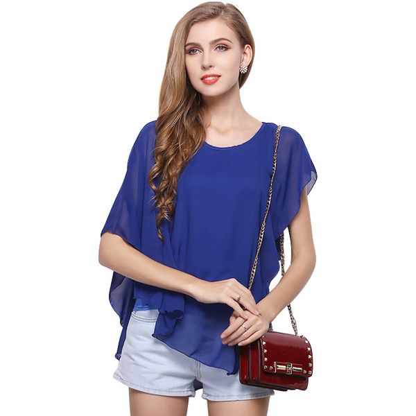 women's t-shirt new large size women's fake two-piece bat shirt irregular t-shirt ruffled chiffon sleeveless chiffon shirt, White
women's t-shirt new large size women's fake two-piece bat shirt irregular t-shirt ruffled chiffon sleeveless chiffon shirt, White