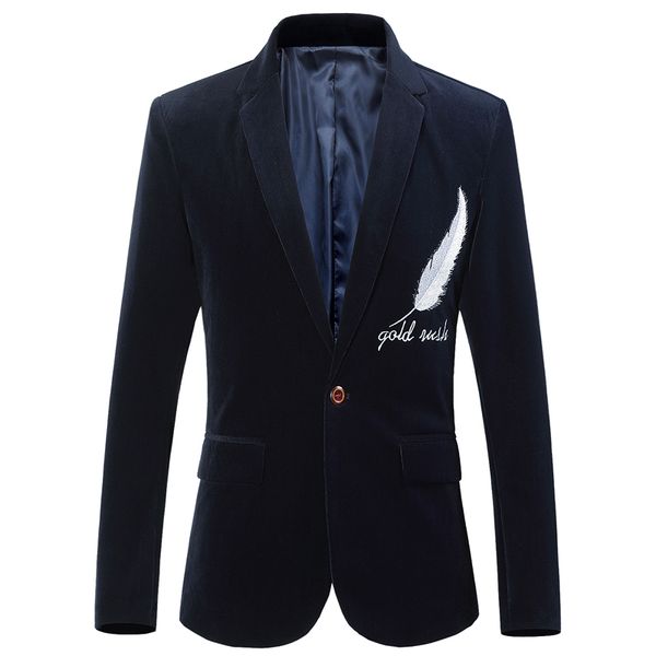 2020 spring autumn mens blazer jacket slim fit fashion casual feather embroidery wedding dress business blazers and jackets, White;black
2020 spring autumn mens blazer jacket slim fit fashion casual feather embroidery wedding dress business blazers and jackets, White;black
