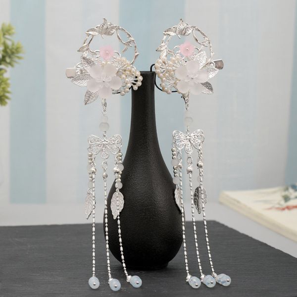 new ancient chinese style delicate hanfu dress flower leaf long tassel pendant hairpins clips women girls fairy hair jewelry, Golden;white
new ancient chinese style delicate hanfu dress flower leaf long tassel pendant hairpins clips women girls fairy hair jewelry, Golden;white