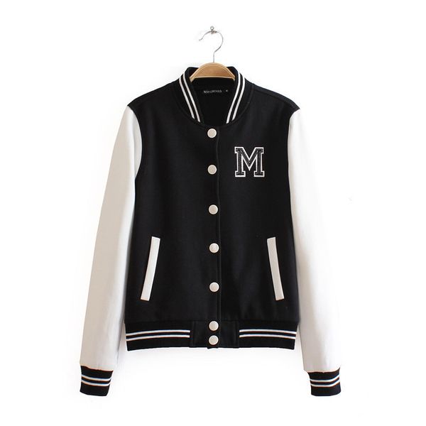 classical bomber ladies jacket women coat female denim casual cardigan team patchwork baseball o-neck bolero outerwear, Black;brown
classical bomber ladies jacket women coat female denim casual cardigan team patchwork baseball o-neck bolero outerwear, Black;brown
