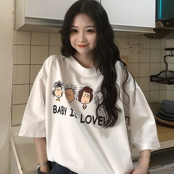 women's summer short-sleeved t-shirt student loose all-match harajuku style women's summer short-sleeved t-shirt student loose all, White
women's summer short-sleeved t-shirt student loose all-match harajuku style women's summer short-sleeved t-shirt student loose all, White