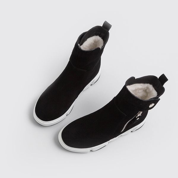 wetkis cow suede women ankle boots round toe zip footwear wool female fur snow boots casual platform shoes woman winter new, Black
wetkis cow suede women ankle boots round toe zip footwear wool female fur snow boots casual platform shoes woman winter new, Black