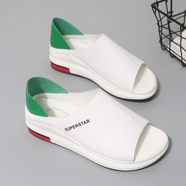 new women's sandals summer platform all-match white shoes flat shoes double purpose student sandals, Black
new women's sandals summer platform all-match white shoes flat shoes double purpose student sandals, Black