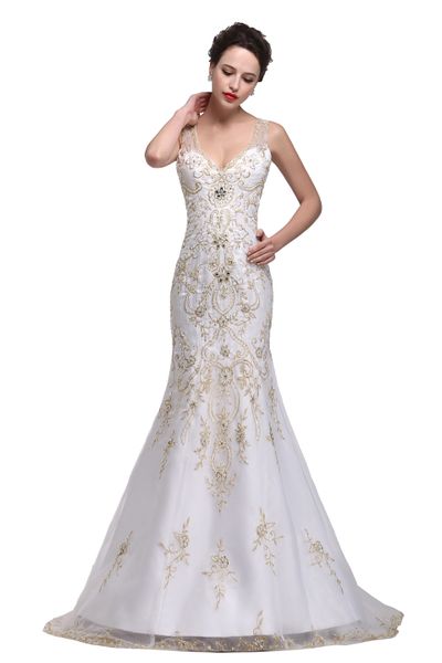 bridal gowns 2019 mermaid embroidery wedding dresses sheer neck wedding gown real pictures beach plus size wedding dresse, White
bridal gowns 2019 mermaid embroidery wedding dresses sheer neck wedding gown real pictures beach plus size wedding dresse, White