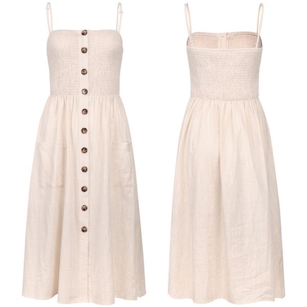fashion sleeveless back sundress 2020 summer women pocket single-breasted maxi party spaghetti strap dresses off-shoulder, White;black
fashion sleeveless back sundress 2020 summer women pocket single-breasted maxi party spaghetti strap dresses off-shoulder, White;black