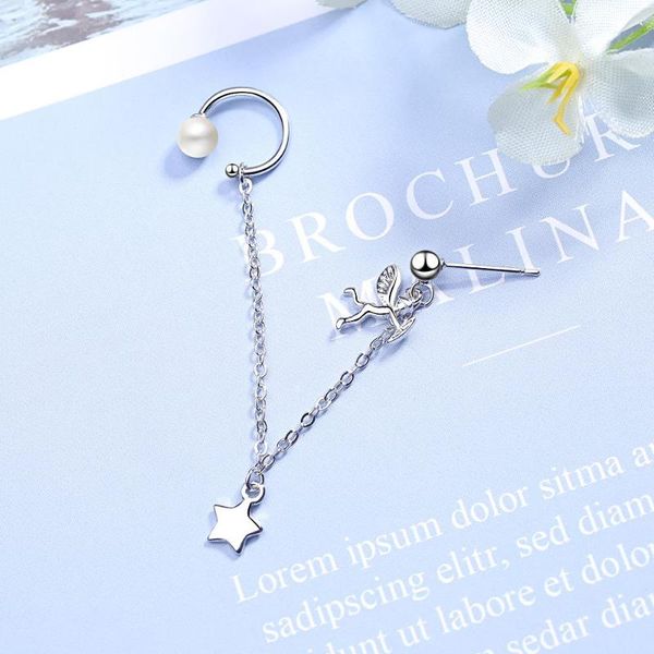 1pc 925 sterling silver angel star pearl ear cuff clip earrings personality long tassel jewelry for women party s-e1046, Golden;silver
1pc 925 sterling silver angel star pearl ear cuff clip earrings personality long tassel jewelry for women party s-e1046, Golden;silver