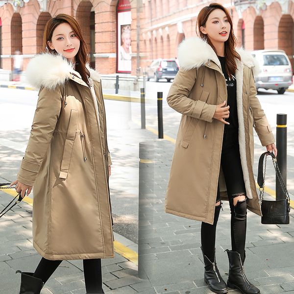 winter mid-length cotton-padded clothes women's fur liner lambs wool loose-fit hooded down jacket cotton-padded clothes women's, Blue;black
winter mid-length cotton-padded clothes women's fur liner lambs wool loose-fit hooded down jacket cotton-padded clothes women's, Blue;black