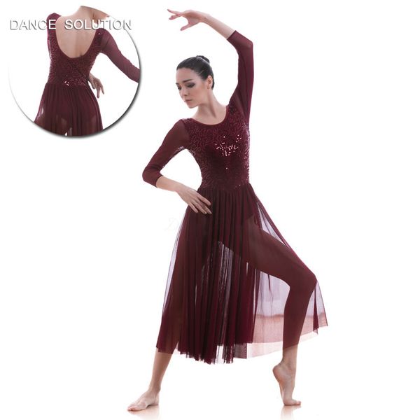 wine red mid-sleeve lace dress for girls ballet, lyrical & contemporary dance performance costume long sequin dress 18704, Black;red
wine red mid-sleeve lace dress for girls ballet, lyrical & contemporary dance performance costume long sequin dress 18704, Black;red