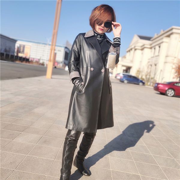 women's leather & faux genuine jacket 2021 women spring autumn sheepskin coat long blazer jackets windbreaker ksjn03 yy493, Black
women's leather & faux genuine jacket 2021 women spring autumn sheepskin coat long blazer jackets windbreaker ksjn03 yy493, Black