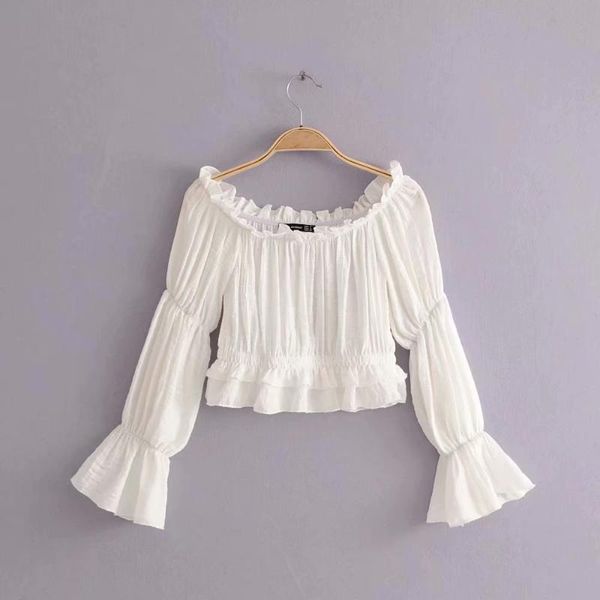 women's dress 2019 spring new style horizontal neck off-shoulder solid color frilled loose-fit short a + -9507, White
women's dress 2019 spring new style horizontal neck off-shoulder solid color frilled loose-fit short a + -9507, White