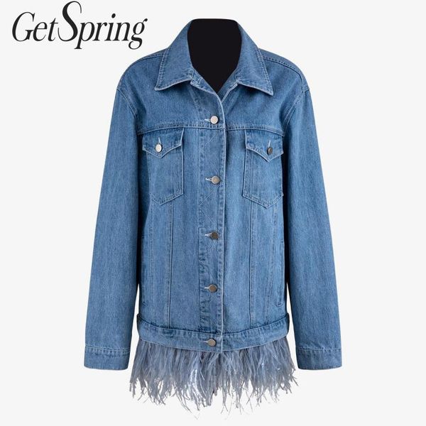 getspring women denim jacket long sleeve single breasted blue jean jackets women denim coat feather stitching jackets coats 2019, Black;brown
getspring women denim jacket long sleeve single breasted blue jean jackets women denim coat feather stitching jackets coats 2019, Black;brown