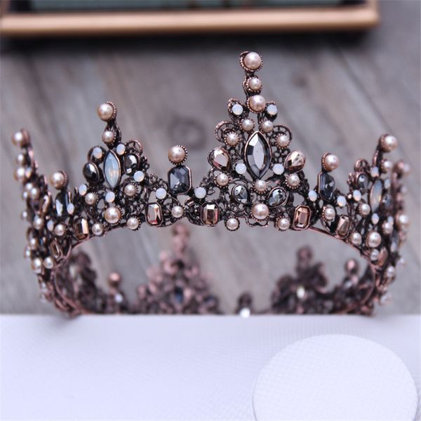 vintage crystal black round baroque tiaras and crowns headdress for women or men bridal wedding head jewelry accessories, Golden;white
vintage crystal black round baroque tiaras and crowns headdress for women or men bridal wedding head jewelry accessories, Golden;white