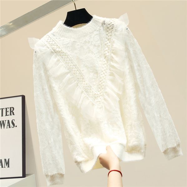 lace sweater women 2020 new autumn and winter sweater lace stitching thick warm loose outer wear ins-lazy-style sweter, White;black
lace sweater women 2020 new autumn and winter sweater lace stitching thick warm loose outer wear ins-lazy-style sweter, White;black