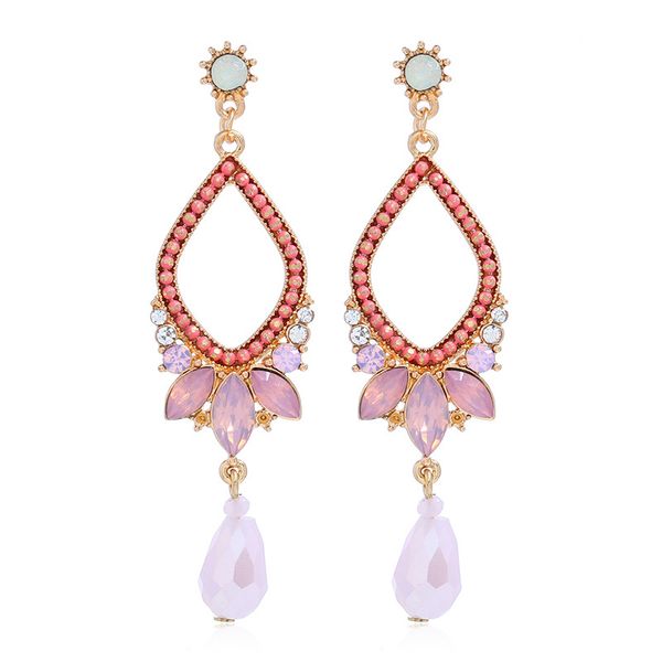 european and american fashionable long-style glass drop earrings with diamond earrings, Golden
european and american fashionable long-style glass drop earrings with diamond earrings, Golden